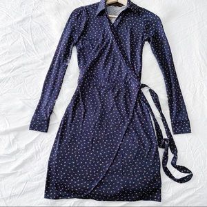 The Limited Navy Blue & Red Wrap Dress